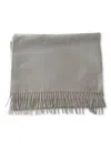 Loro Piana Fringed Extra-large Scarf In Gray
