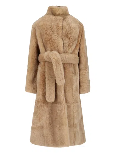 Loro Piana Fur Coat In Beige