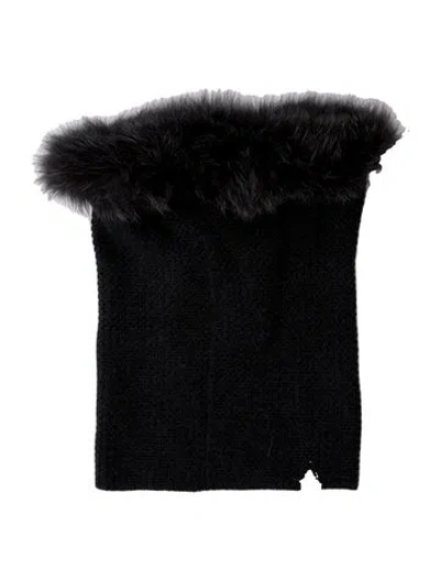 Pre-owned Loro Piana Fur Scarf In Black