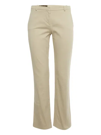Pre-owned Loro Piana Gabardine Trousers In Neutral