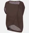Loro Piana Gaia Asymmetric Linen Top In Brown