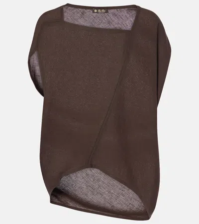 Loro Piana Gaia Asymmetric Linen Top In Brown