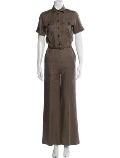 Pre-owned Loro Piana Galdwin Linen Jumpsuit In Brown