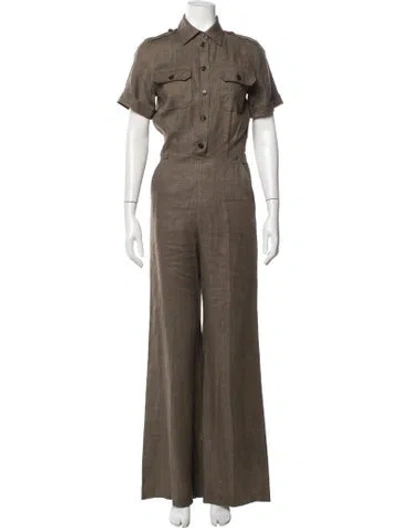 Pre-owned Loro Piana Galdwin Linen Jumpsuit In Brown