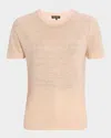 Loro Piana Gargano Linen Short-sleeve T-shirt In Pink