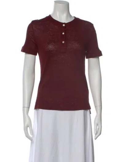 Pre-owned Loro Piana 'gargano' Linen Sweater In Burgundy