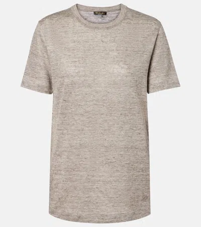 Loro Piana Gargano Linen Jersey T-shirt In Neutral