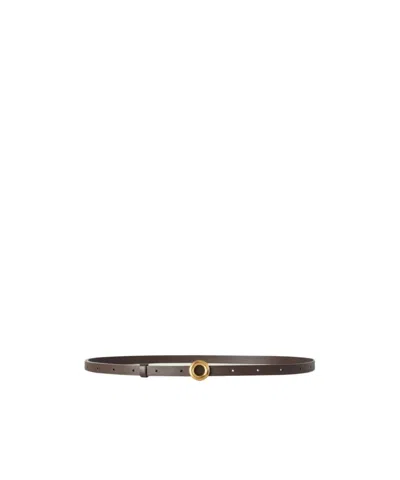 Loro Piana Ghiera Eyelet Belt In Dark Chocolate Licorice