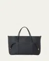 Loro Piana Ghiera Grained Leather & Cashmere Tote Back In Blue Navy Sun Gold
