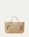 Loro Piana Ghiera Grained Leather & Cashmere Tote Back In D0tz Light Trench Sun Gol