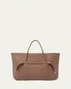 Loro Piana Ghiera Grained Leather & Cashmere Tote Back In Brown