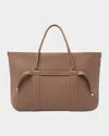 Loro Piana Ghiera Grained Leather & Cashmere Tote Back In Fossil Sun Gold
