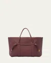 Loro Piana Ghiera Grained Leather & Cashmere Tote Back In W1b4 Blue Navy Sun Gold