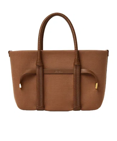 Loro Piana Smal Leather-trim Canvas Tote Bag In Pink