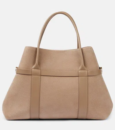 Loro Piana Ghiera Large Leather Tote Bag In Beige