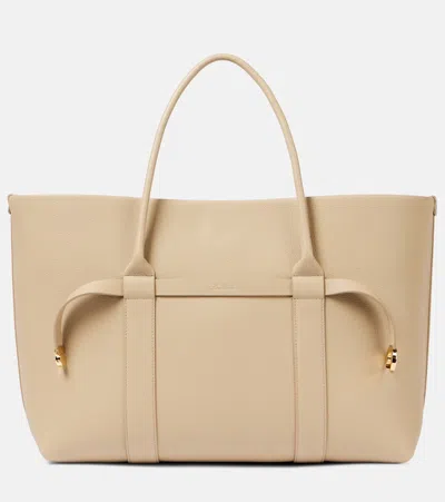Loro Piana Ghiera Large Leather Tote Bag In Beige