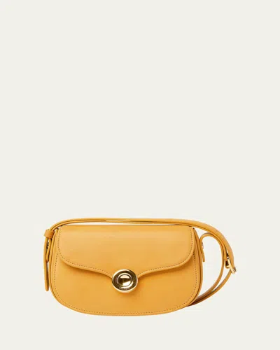 Loro Piana Ghiera Mini Leather Shoulder Bag In Weat Yellow Sungold