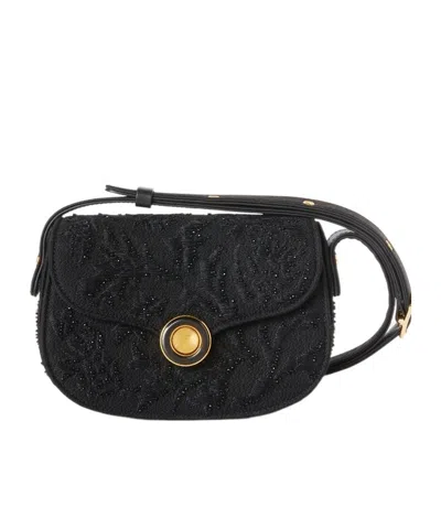 Loro Piana Ghiera Mini Shoulder Bag In Black/sun Gold