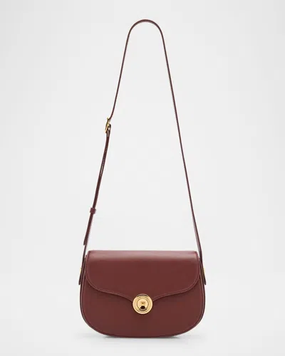Loro Piana Ghiera Small Leather Crossbody Bag In Smoked Caramel