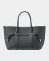 Loro Piana Ghiera Small Leather Shopper Tote Bag In Blue Navy