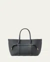 Loro Piana Ghiera Small Leather Shopper Tote Bag In Blue Navy/sun Gold