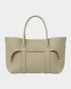 Loro Piana Ghiera Small Leather Shopper Tote Bag In Dried Taragon