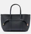 Loro Piana Ghiera Small Leather Tote Bag In Blue Navy/sun Gold