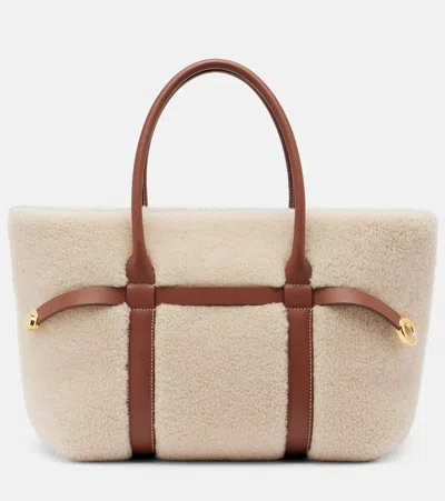 Loro Piana Ghiera Small Shearling-trimmed Tote Bag In Multi