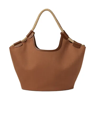 Loro Piana Gioia Shopper In Alpaca/dark Alpaca/sunshine Gold