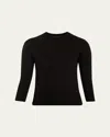 Loro Piana Girocollo Manica Neo Piuma Cashmere Sweater In 8000 Black