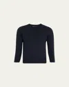 Loro Piana Girocollo Manica Neo Piuma Cashmere Sweater In Blue Navy