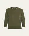 Loro Piana Girocollo Manica Neo Piuma Cashmere Sweater In Green