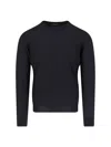 Loro Piana Ribbed Crewneck Sweater With Long Sleeves In Black