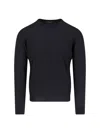Loro Piana Ribbed Crewneck Sweater With Long Sleeves In Black
