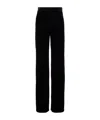 Loro Piana Goldie High-rise Velvet Wide-leg Pants In Black