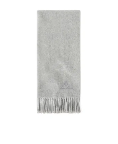 Loro Piana Grande Unita Fringed-edge Scarf In Gray