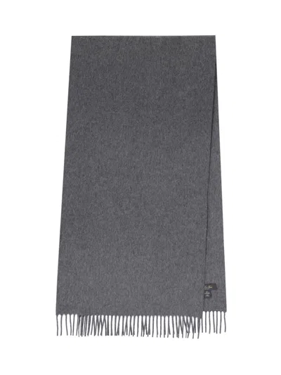 Loro Piana 'grande Unita' Fringed Scarf In Gray