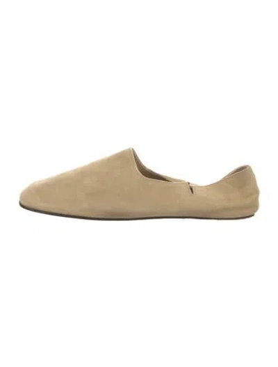 Pre-owned Loro Piana Gravina Suede Flats In Neutral