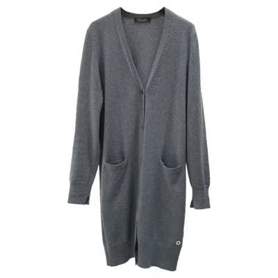 Pre-owned Loro Piana Gray Baby Cashmere Cardigan Sz.42