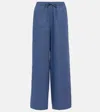 Loro Piana Graysen Linen Wide-leg Pants In Light Blue