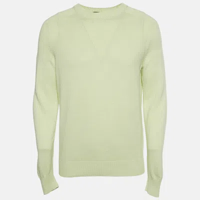 Pre-owned Loro Piana Green Cotton And Silk Blend Knit Warwik Sweater M