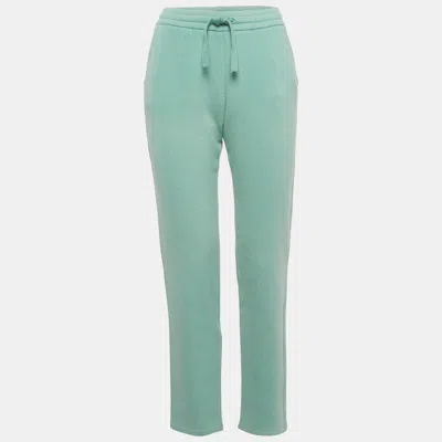 Pre-owned Loro Piana Green Rib Knit Straight Leg Sweatpants S