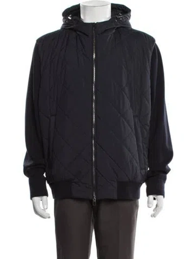 Pre-owned Loro Piana Green Storm System Ampay Bomber Jacket Jacket In Blue