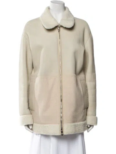 Pre-owned Loro Piana Green Storm System Shearling Faux Fur Vest In Neutral