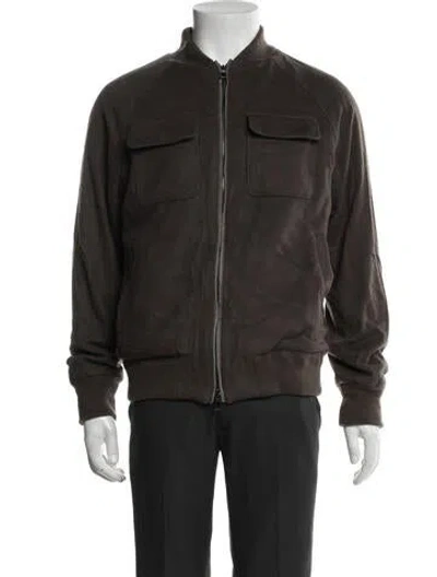 Pre-owned Loro Piana Green Storm System Vicuña Bomber Jacket In Neutral