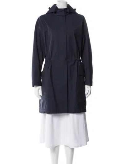 Pre-owned Loro Piana Green Tecnowool Three Layer Storm System Virgin Wool Utility Jacket In Blue