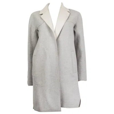 Pre-owned Loro Piana Grey & Beige Cashmere Open Coat Jacket 36 Xxs In Gray
