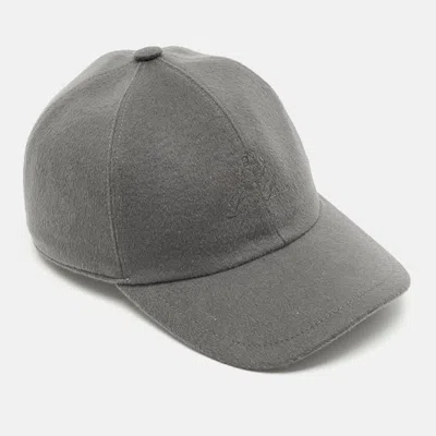 Pre-owned Loro Piana Grey Cashmere Storm System Baseball Cap S In Brown