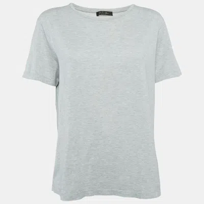 Pre-owned Loro Piana Grey Cotton Round Neck T-shirt M