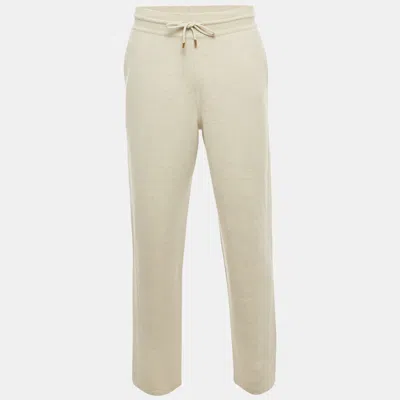 Pre-owned Loro Piana Grey Hemp Rib Knit Sweatpants L In Gray